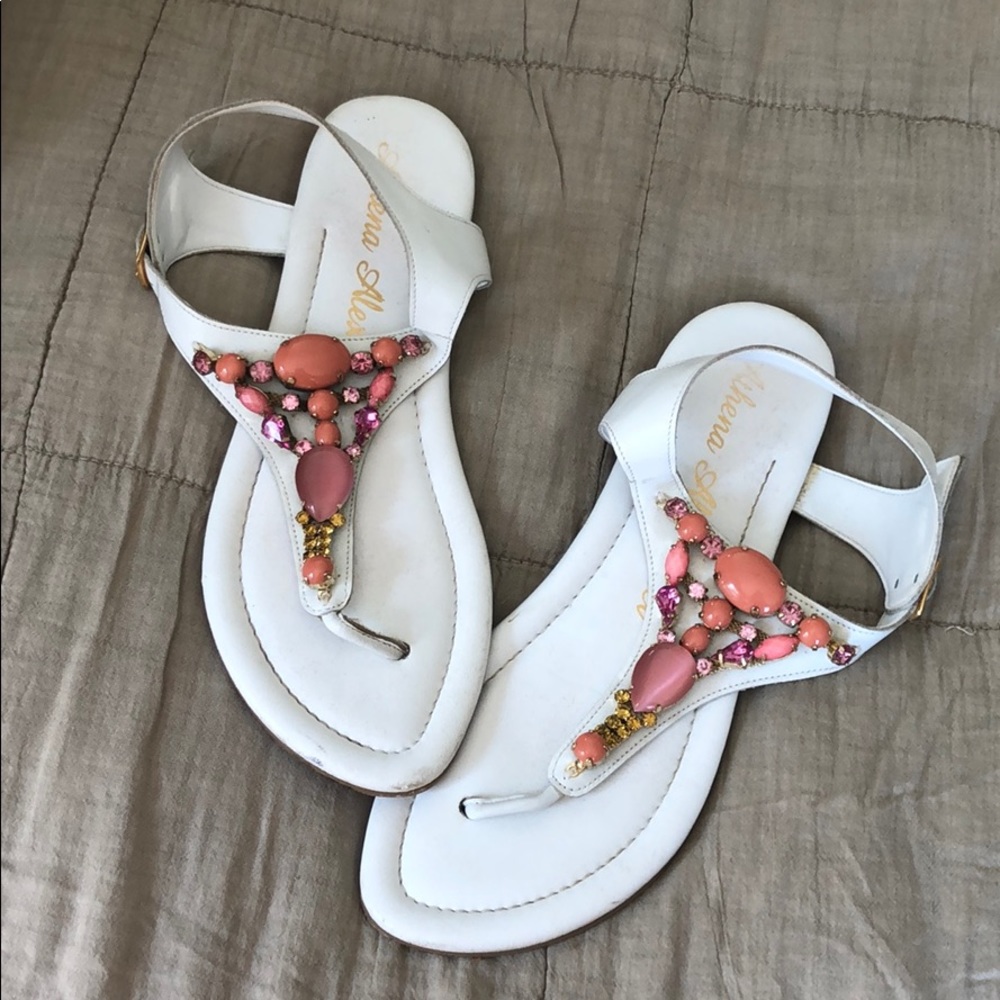 White Leather Sandles